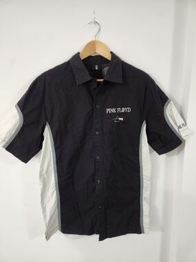 Vintage Pink Floyd Black & White Short-Sleeve Button-Down Shirt